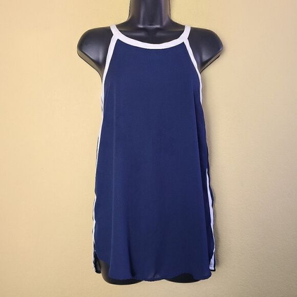 Elodie Navy Tank Top   - Picture 1 of 8